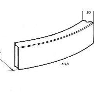 Band 78,5x10x20 cm R=3 uitw. Grijs HD
