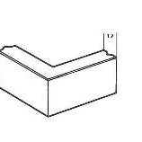 Hoekstuk 12x25 cm 90° uitw. Grijs HD