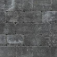 Antieke trommelsteen 21x14x7 cm antraciet