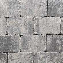 Antieke trommelsteen 21x14x7 cm grijs-zwart