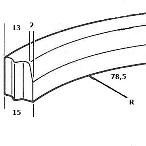 Band 13/15x25 cm R=0,5 inw. VB