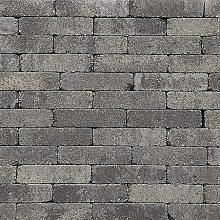 Antieke trommelsteen waalformaat 20x5x7 cm grijs-zwart