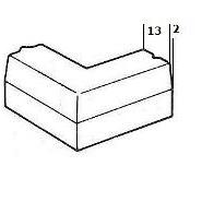 Hoekstuk 13/15x25 cm 90 gr.uitw. VB