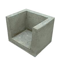 U-Hoekelement 30x30x40 cm Grijs