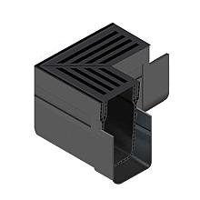 SlimLine hoekstuk incl zwart alu rooster