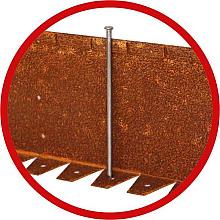 Kantopsluiting Koppelpin 18xØ0,6 cm Corten