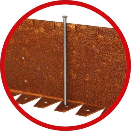 Kantopsluiting Koppelpin 18xØ0,6 cm Corten